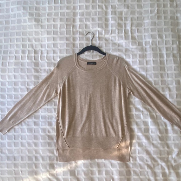 Zara Crew Neck Sweater Tan Excellent Condition - Picture 1 of 9
